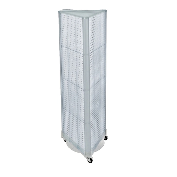 Three-Sided Pegboard Floor Wheeled Display Panel Size:16"W x 60"H